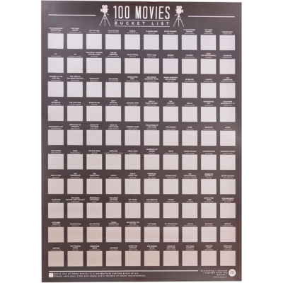 Gift Republic 100 Movies Scratch Off Poster
