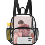 Clear Backpack for Stadium Events Clear Backpack 12x12x6 with Front Pocket for Concert Sport Fashion Women Backpack Events Work Travel