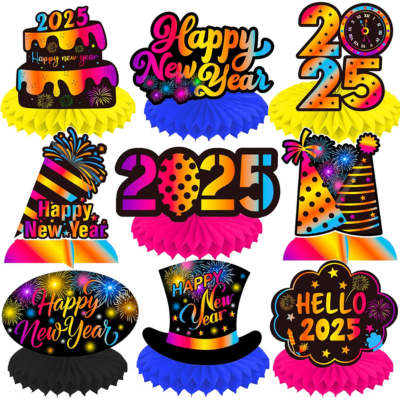 New Year’s Party Honeycomb Centerpieces