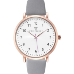 Wristology 29 Styles Maxi Numbers Watch Leather Band - Interchangeable Genuine Leather Strap - Large Easy to Read Nurse Watch with Second Hand for Women, Men, Nurses, Teachers, Olivia