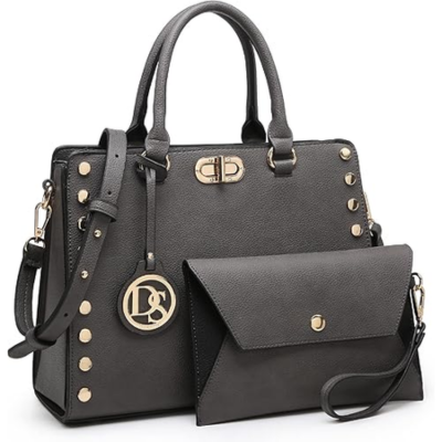 Dasein Medium Satchel Handbag with Matching Clutch
