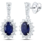 10K Yellow Or White Gold Womens Oval Diamond Dangle Earrings 1-58 Cttw