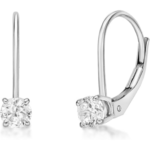 14 to 1 Carat Lab Grown Diamond Dangle Earrings for Women in 14k White Gold (G-H, VS2-SI1, cttw) Lever Back by Lavari Jewelers