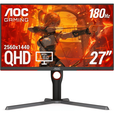 AOC Q27G3XMN 27" Mini LED Gaming Monitor, 2K QHD 2560x1440, 180Hz 1ms