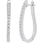 Dazzlingrock Collection 0.1tw Round White Diamond Womens Hoop Earrings, Available in 10K14K18K Solid Gold & 925 Sterling Silver