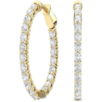 Stunning 1-5 Carat (ctw) White Gold Oval Shape LAB GROWN Diamond Hoops Earrings